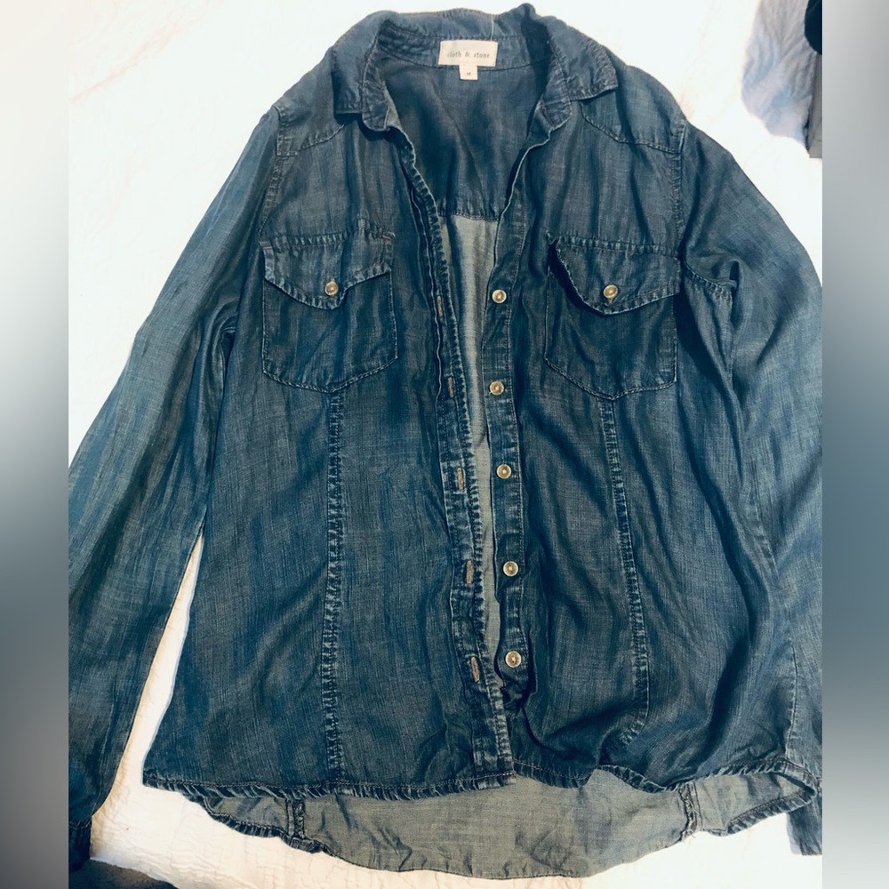 Anthropologie denim button up shirt
